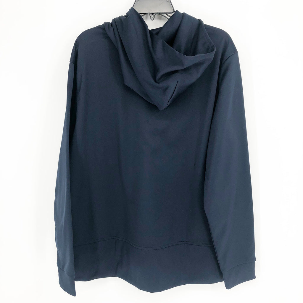 ADIDAS Women's Aeroready Big-Logo Hoodie 1X Navy Blue Sweatshirt NWT