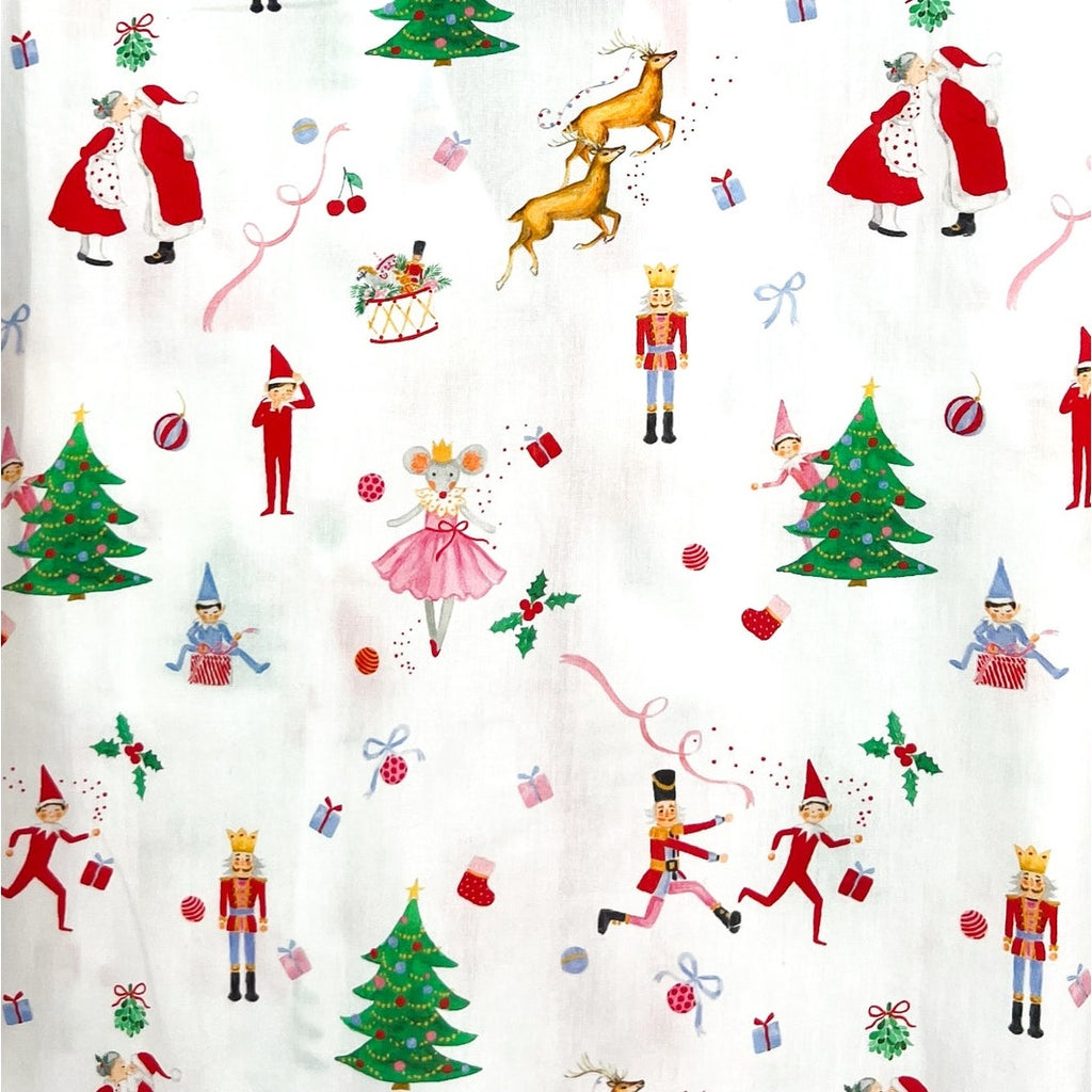 SANT AND ABEL X KATHY HILTON Christmas Magic Cotton Pajamas Set XL White NWT