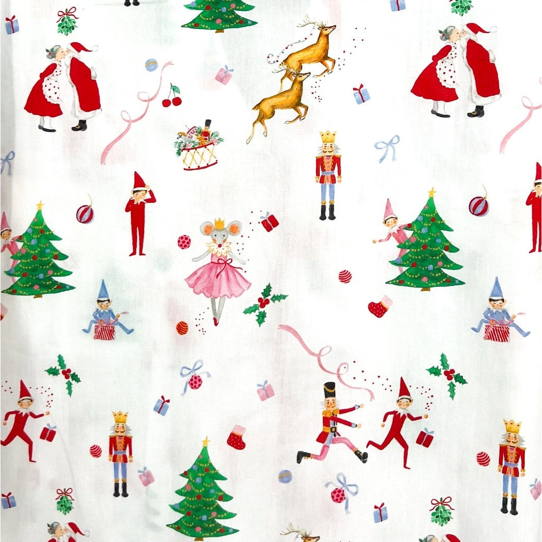 SANT AND ABEL X KATHY HILTON Christmas Magic Cotton Pajamas Set XL White NWT