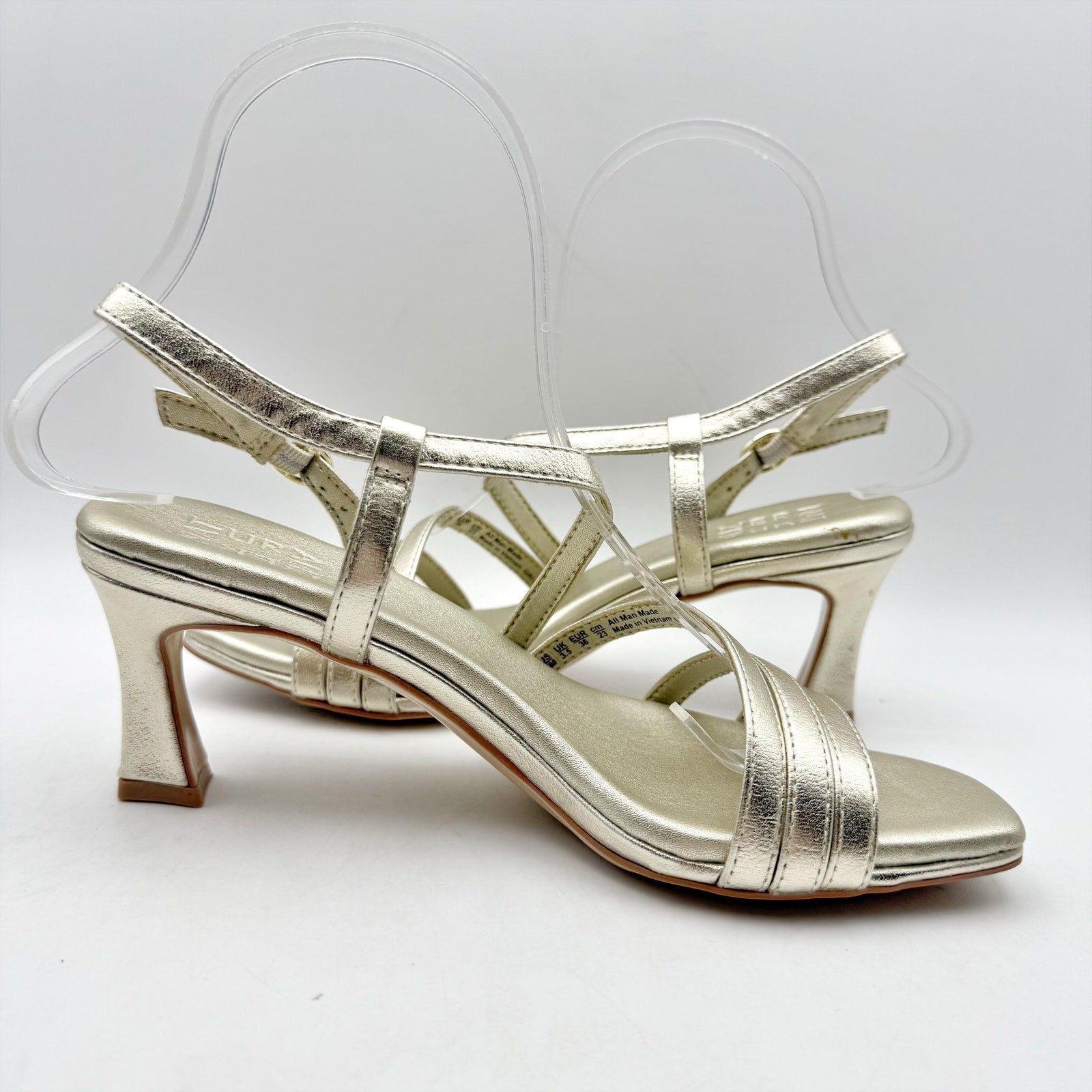 Naturalizer Womens Galaxy Heeled Sandals US 6 M EU 36 Gold Champagne NIB