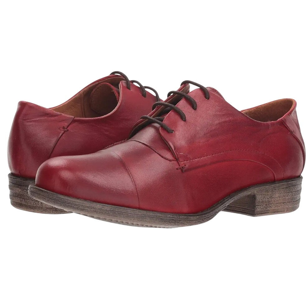 Miz Mooz Womens Letty Oxford Shoes US 8 M EU 38 Red Leather NIB