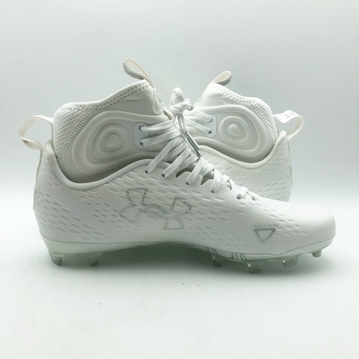 Under Armour Mens Spotlight Lux MC 2.0 Football Cleat Size 9.5 White Silver NWOB