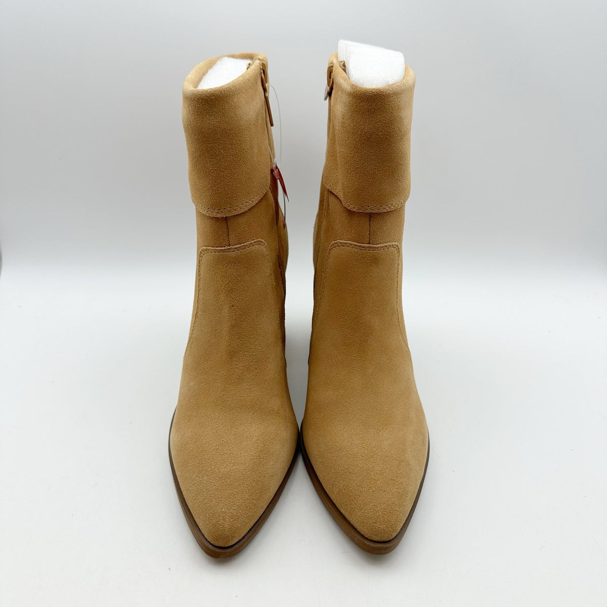 Blondo Womens Sinner Ankle Boots Size 7 Tortilla Tan Suede Waterproof Heels NIB