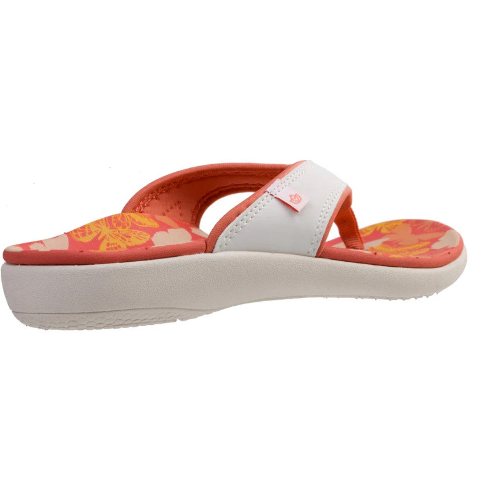 Spenco Women's Yumi Butterfly Sandals US 9 WIDE White Pink Coral Flip Flop NWT