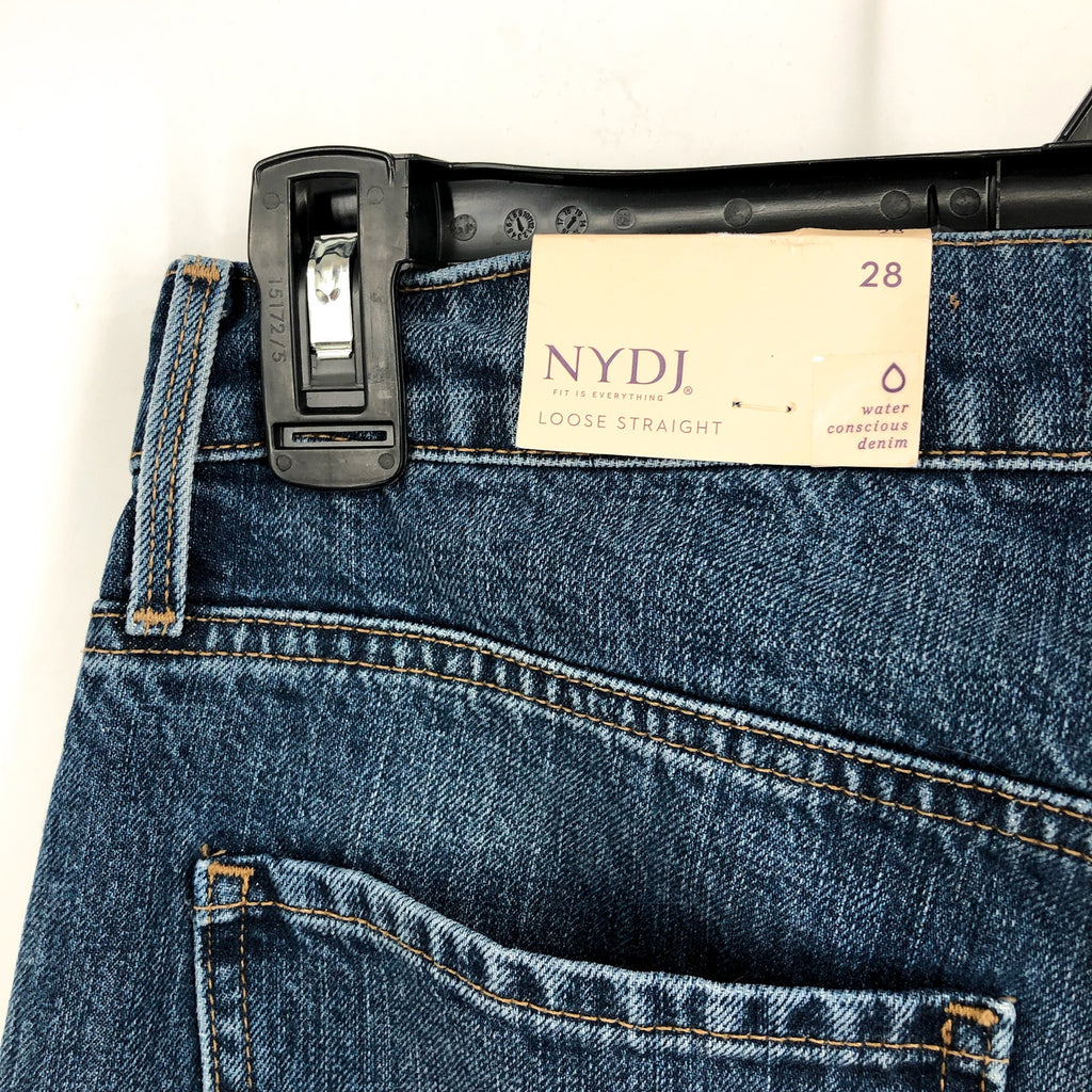 NYDJ Womens Brooke Loose Straight Jeans Size 28 US 6 Blue Sawyer High-Rise NWT
