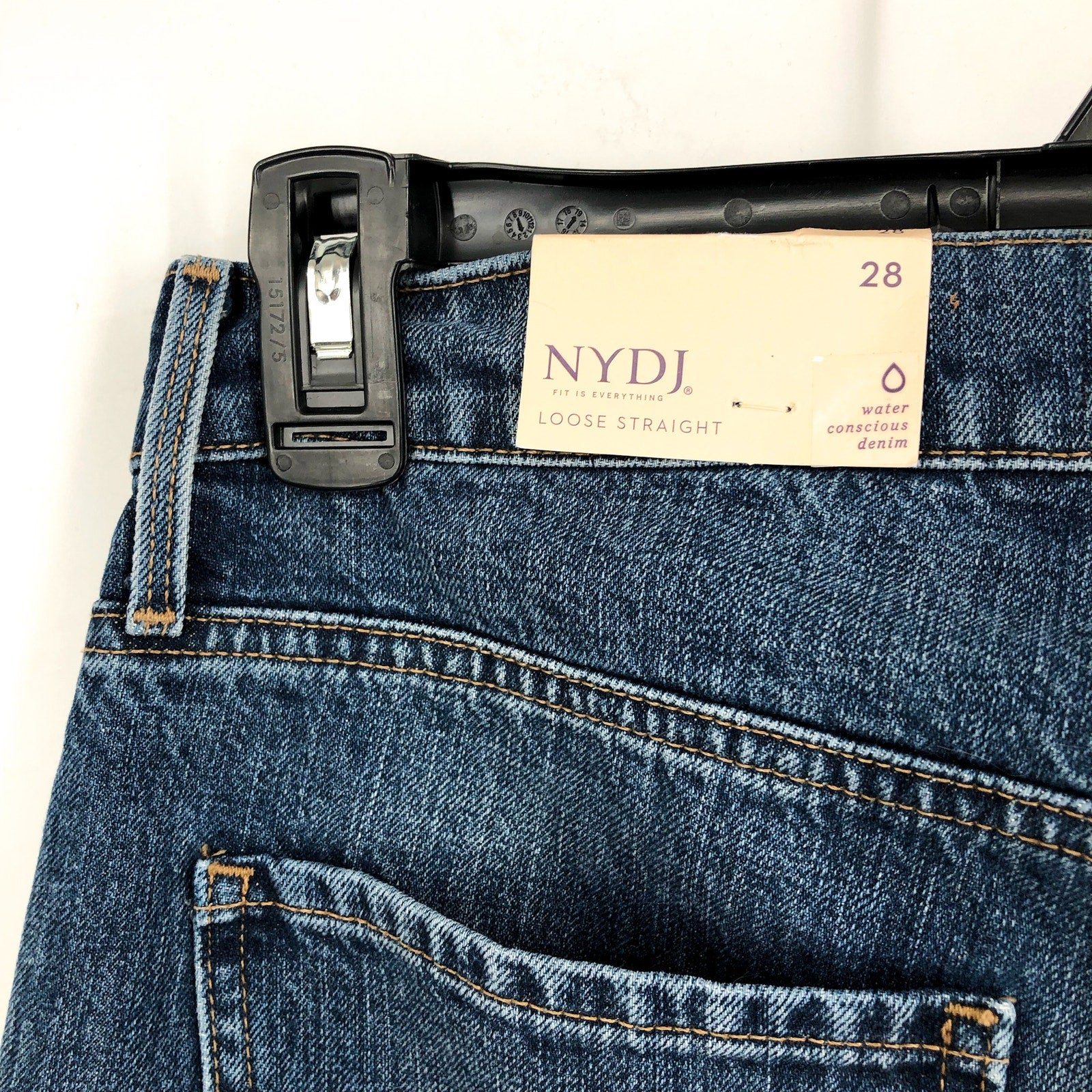 NYDJ Womens Brooke Loose Straight Jeans Size 28 US 6 Blue Sawyer High-Rise NWT