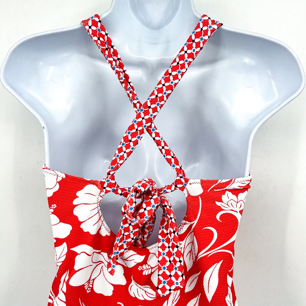 TOMMY BAHAMA Island Cays Fiori Reversible Tankini Top Medium Pink Coral NWT