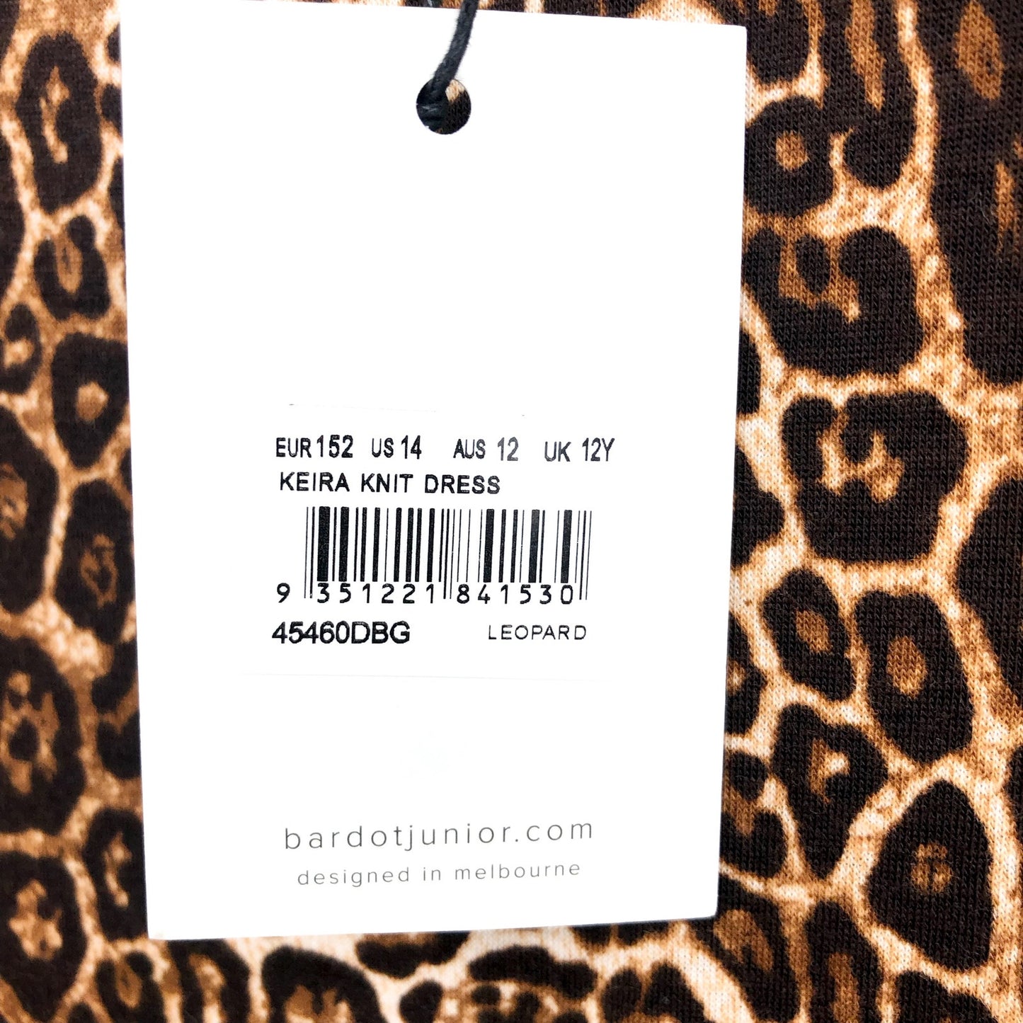 BARDOT JUNIORS Girls Keira Dress Size 14 Brown Leopard Knit Tiered Long Sleeves