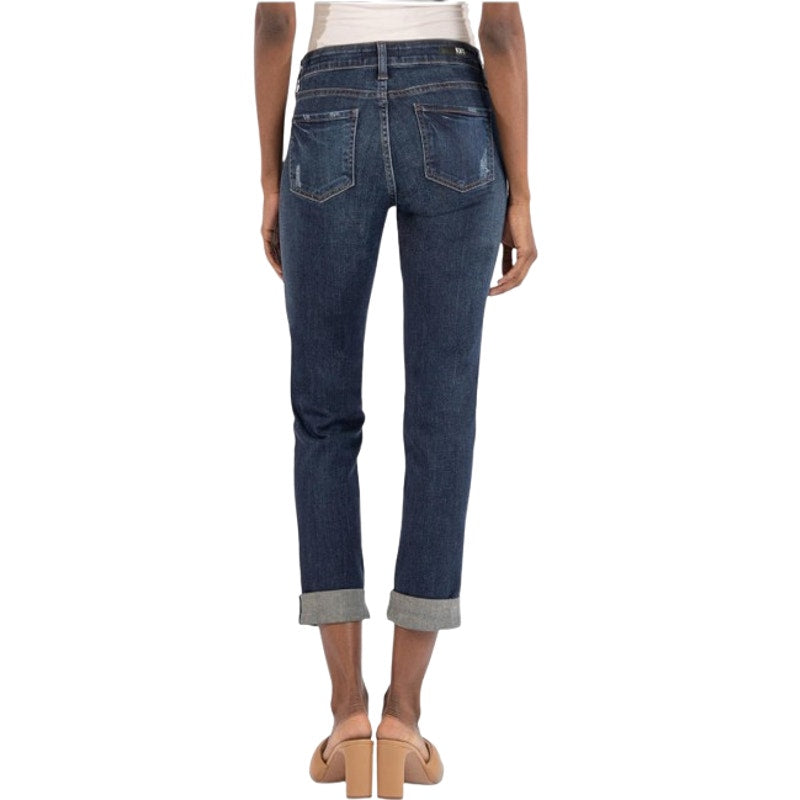 KUT FROM THE KLOTH Catherine Boyfriend Jeans Size 2 Dark Blue Wash NWT