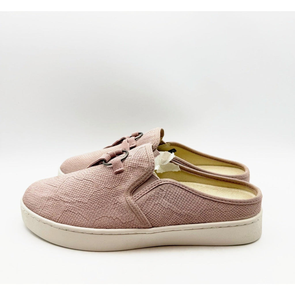Spenco Women's Bindie Slide Slip On Shoes Size 5 Blush Pink Embossed Suede NIB