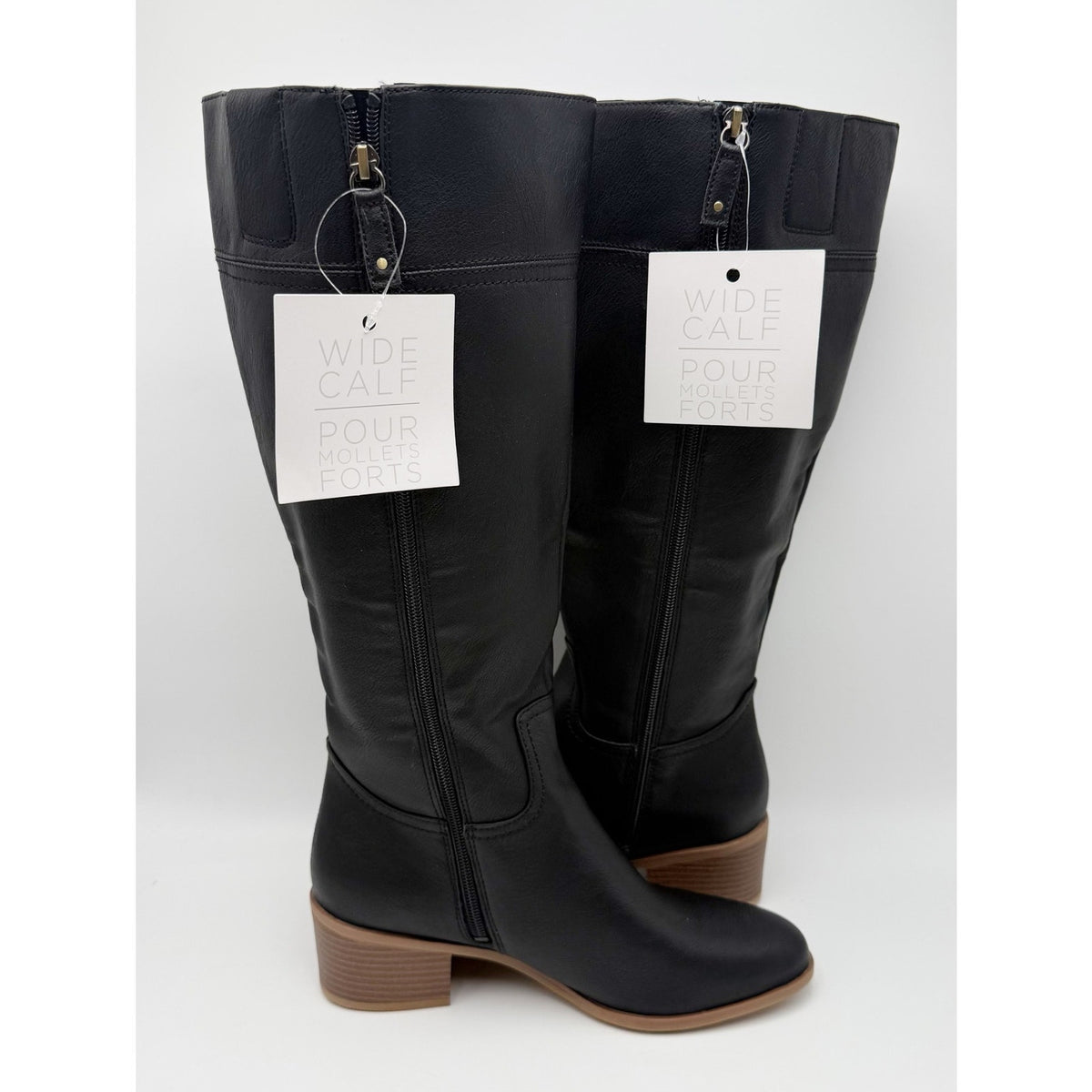 Dr. Scholls Womens Adeline Knee High Boots Size 7.5 M WIDE CALF Black NIB
