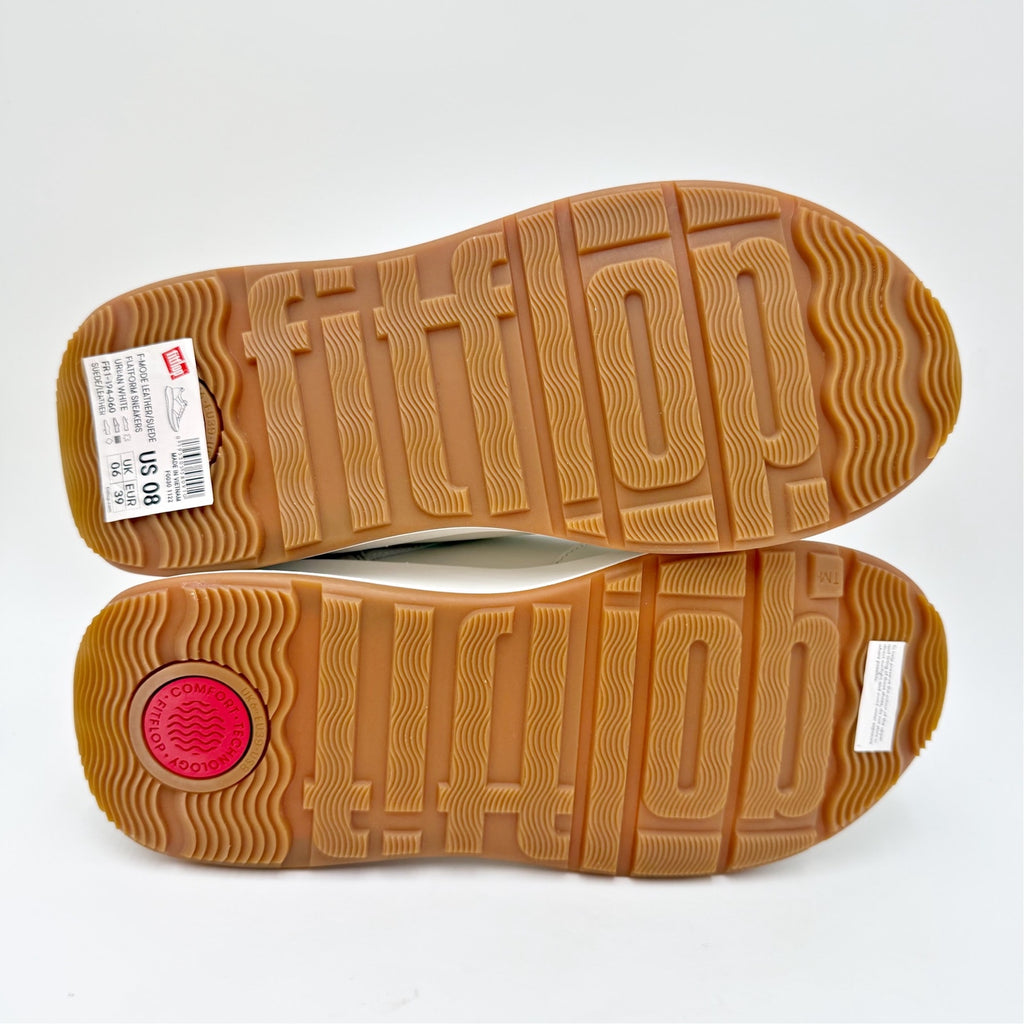 FitFlop Womens F-Mode Casual Sneakers Size 8 EU 39 Urban White Suede NWOB