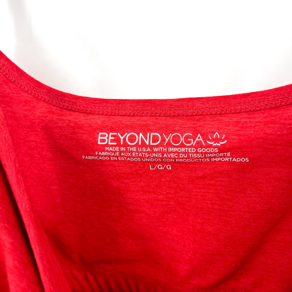 BEYOND YOGA Uplevel Midi Jumpsuit Large 12-14 Ruby Red Heather Space Dye NWT