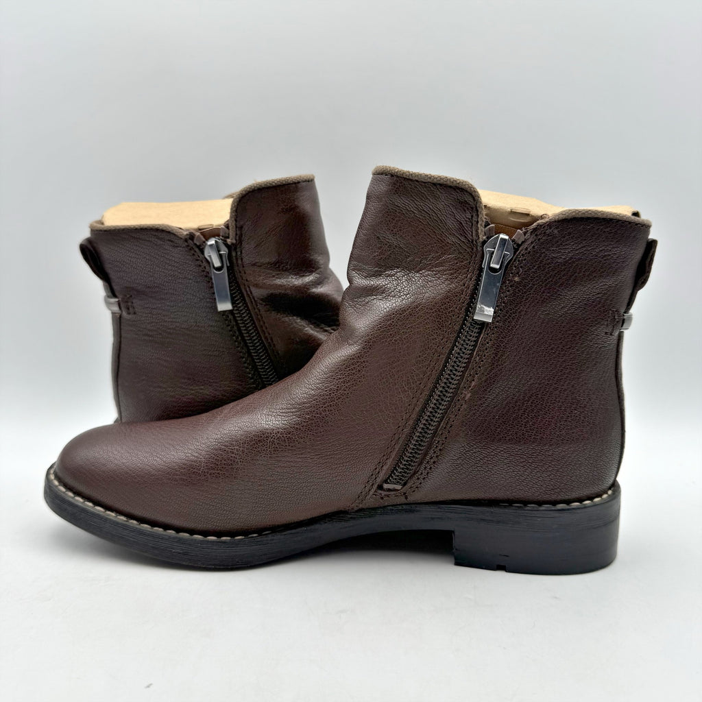 Franco Sarto Womens Marcus Ankle Boots Size 5.5 M Brown Leather Booties NIB