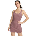 NIKE Women's One Dri-fit Scoop Neck Tank Dress XL Pink Mauve Stretch NWOT
