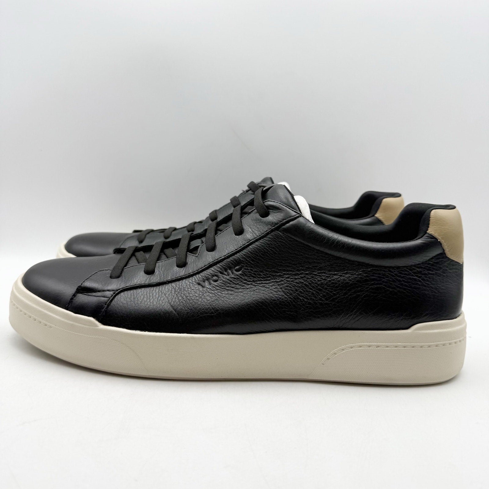 Vionic Mens Colbie Sneakers US 12 EU 45 Black Leather NWOB