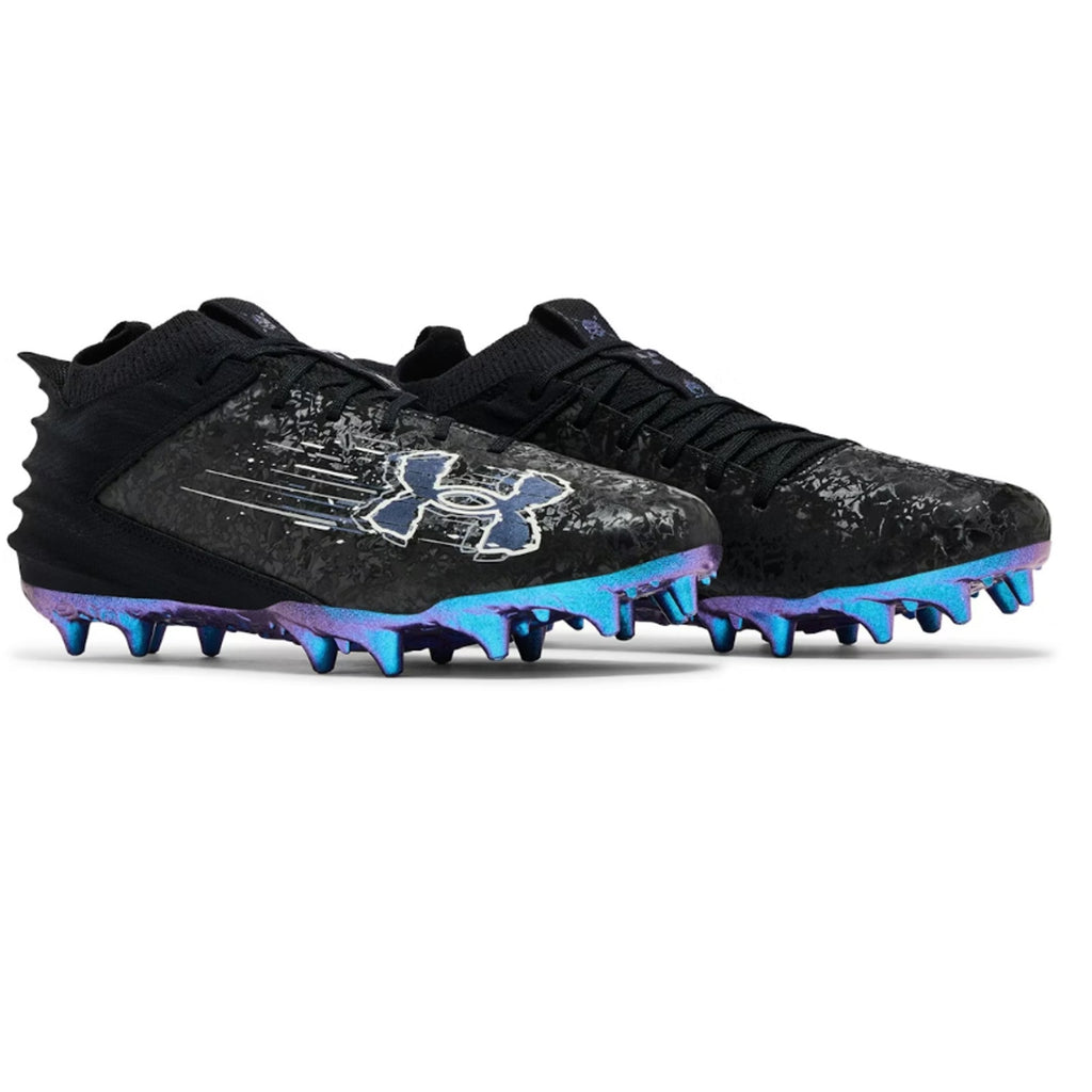 Under Armour Mens Blur Smoke Suede 2.0 MC Molded Football Cleat US 13 Black NWOB
