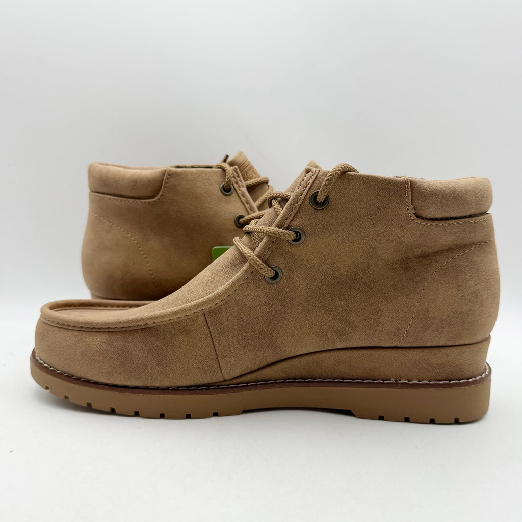 Skechers Womens Chill Wedge Booties US 10 EU 40 Light Brown Vegan Suede NWT