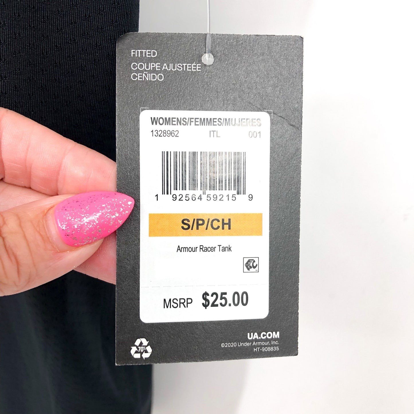 UNDER ARMOUR Women's Heatgear Racer Tank Top Small Black NWT