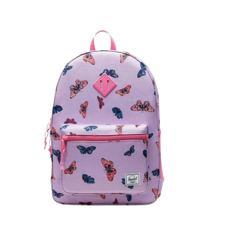 HERSCHEL HERITAGE Youth Backpack 26L Purple Lavendula Butterflies NWT