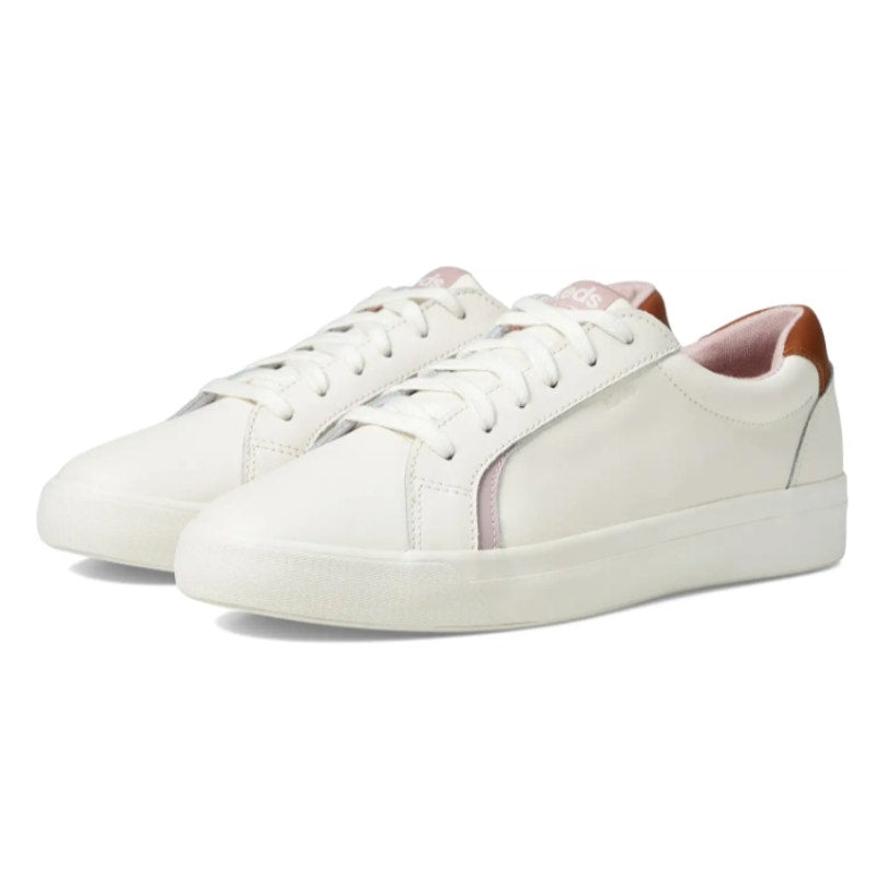 Keds Womens Pursuit Casual Court Sneakers Size 7 M White Leather NIB