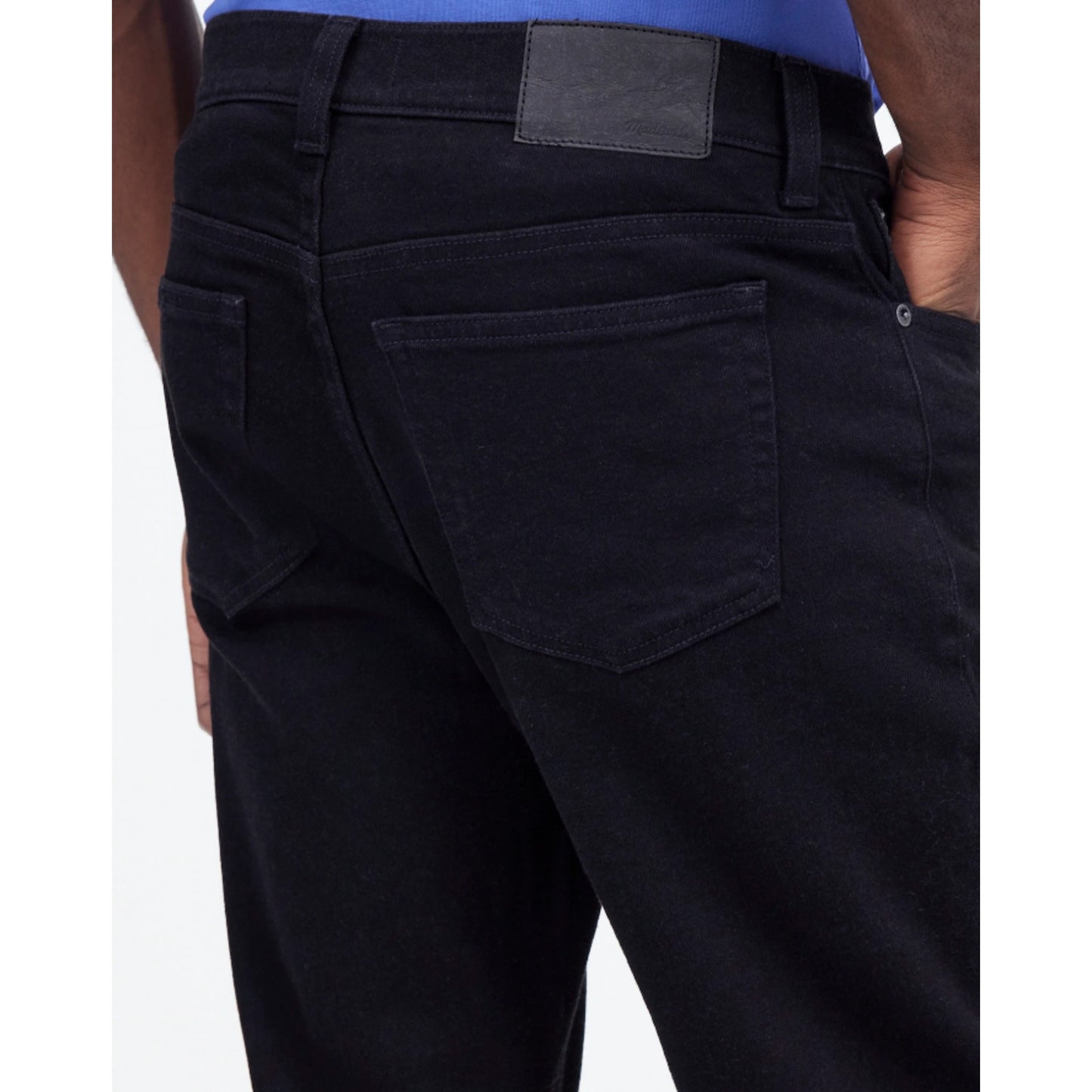 MADEWELL Men's Athletic Slim Jeans 35x32 Black Bainhart Wash Coolmax Denim