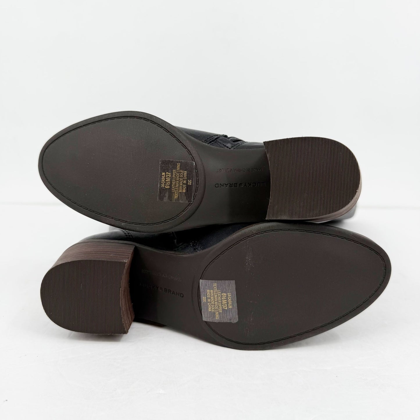 Lucky Brand Womens Cashlin Heeled Knee High Boots US 6.5 M Black Leather NIB