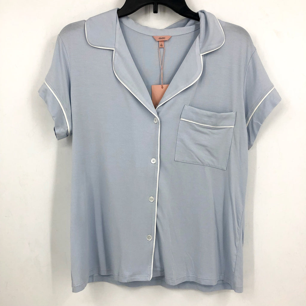 EBERJEY Gisele Shortie Short PJ Set Medium Ice Blue Ivory TENCEL Modal NWT