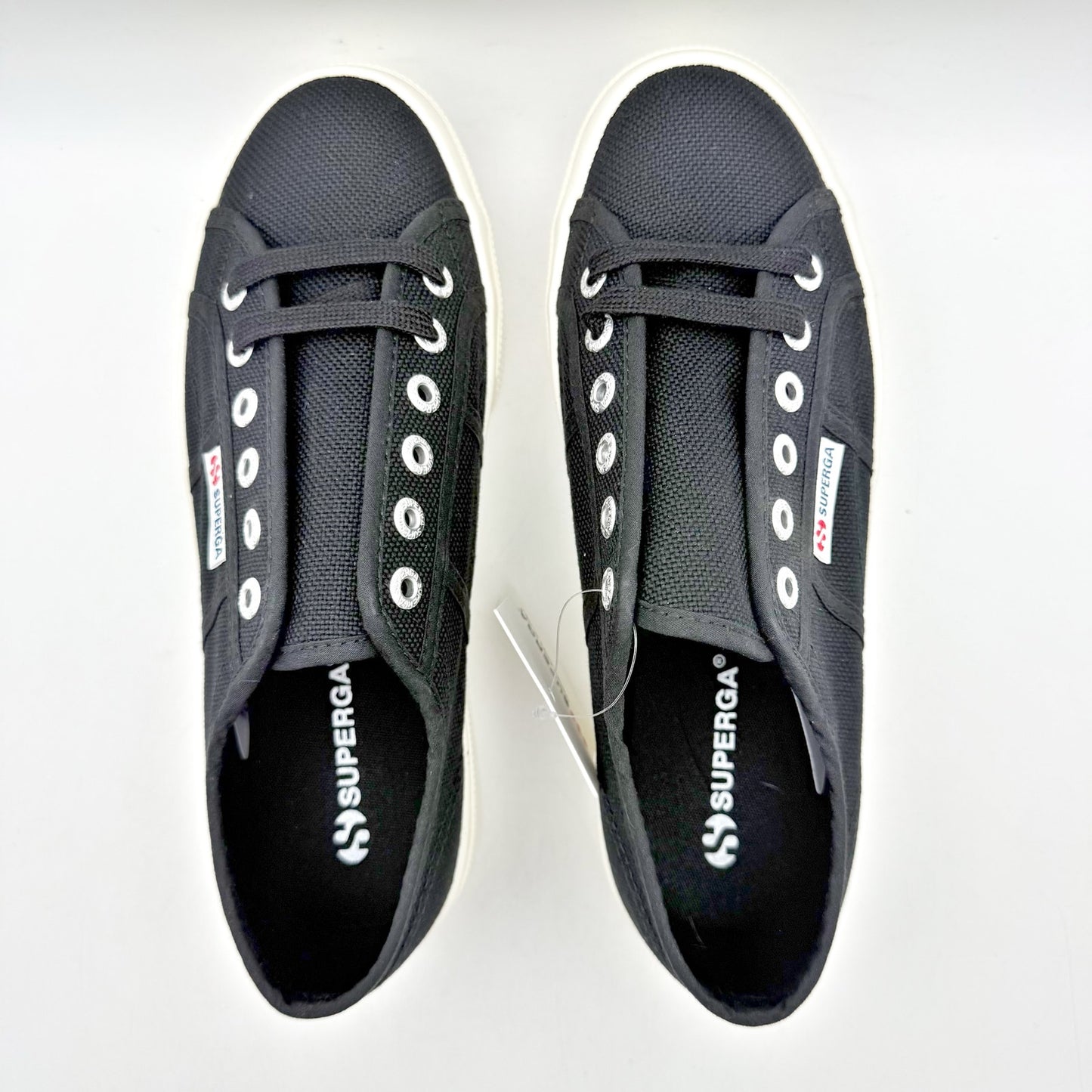 Superga Womens 2740 Platform Sneakers EU 38 US 7.5 Black Canvas NIB