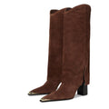 SCHUTZ Womens Raffaela Up Cloak Knee High Boots US 9 M Root Brown Suede NWOB