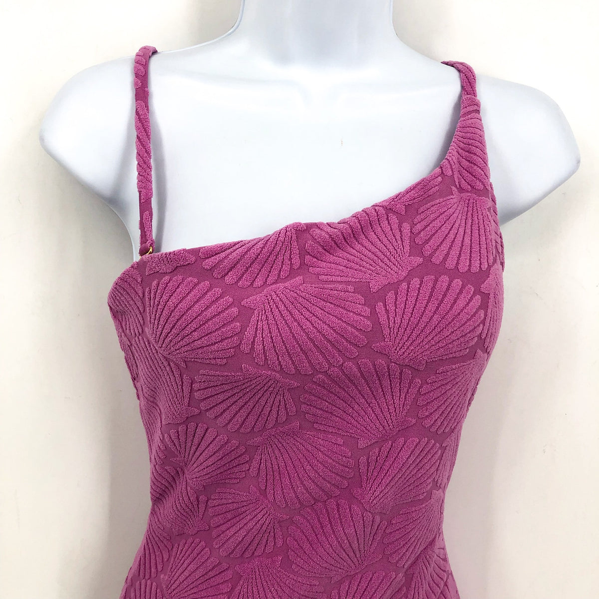 BEACH RIOT Women's Athena One Piece Swimsuit Small Shell Pink One Shoulder NWT