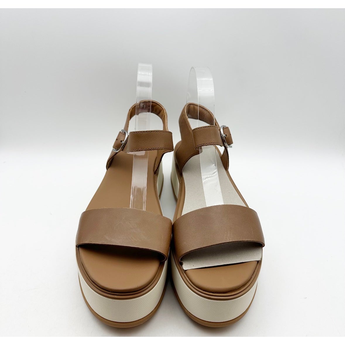 SOREL Womens Dayspring Platform Sandals Size 8.5 EU 39.5 Brown Leather NWOB