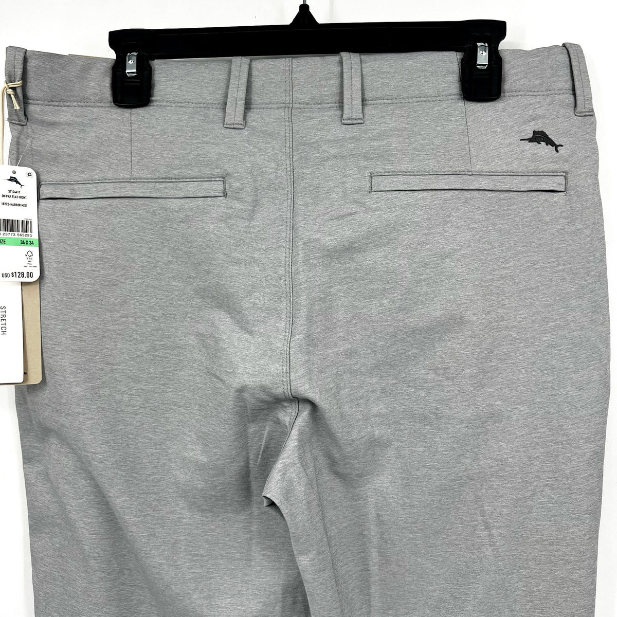 TOMMY BAHAMA Men's IslandZone On Par Pants 34x34 Grey Harbor Mist Flat Front NWT