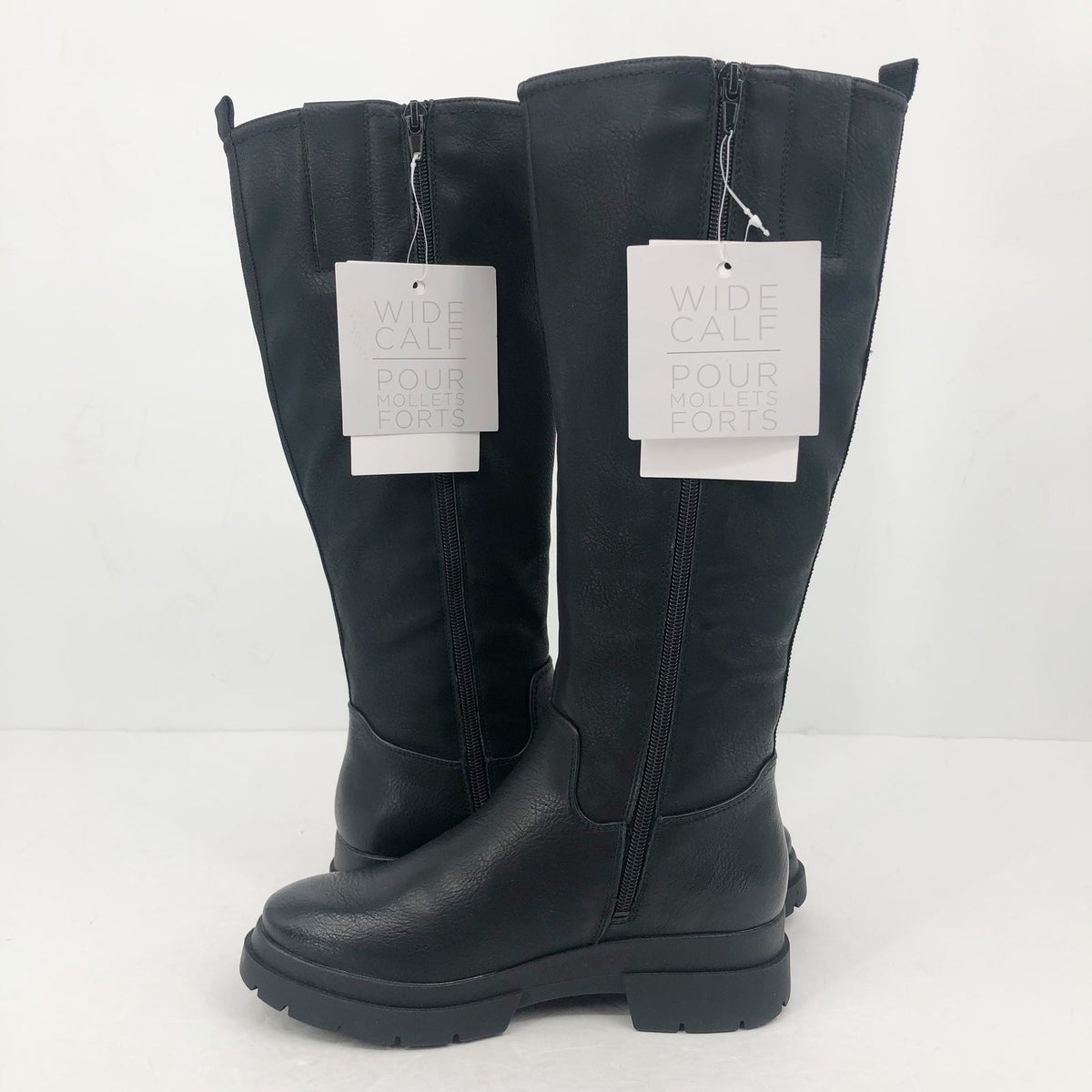 Soul Naturalizer Womens Orchid Calf High Boots Size 6 M Wide Calf Black NWOB