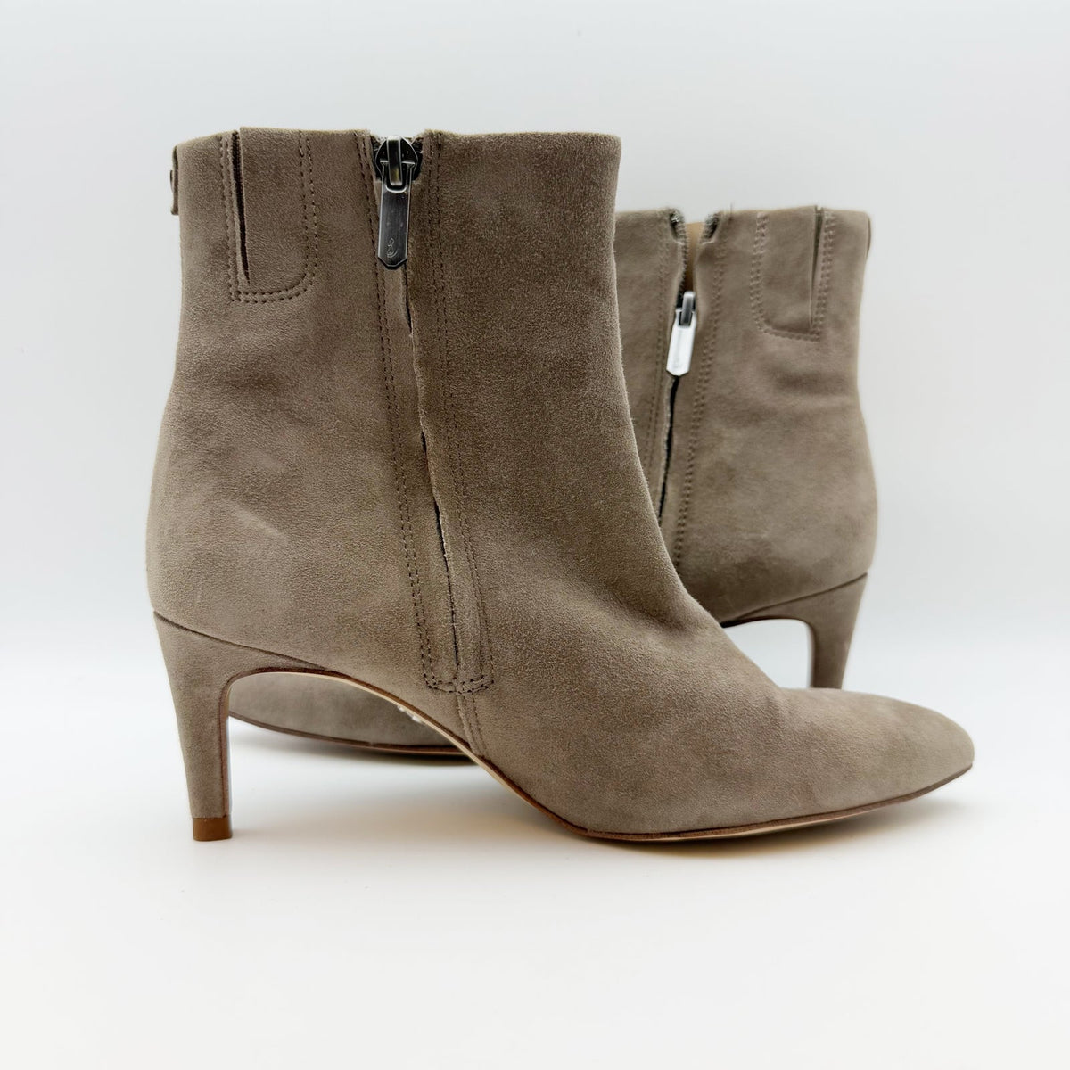 Sam Edelman Womens Ulissa Ankle Booties Size 5 Tan Olive Suede Leather Heel NWOB