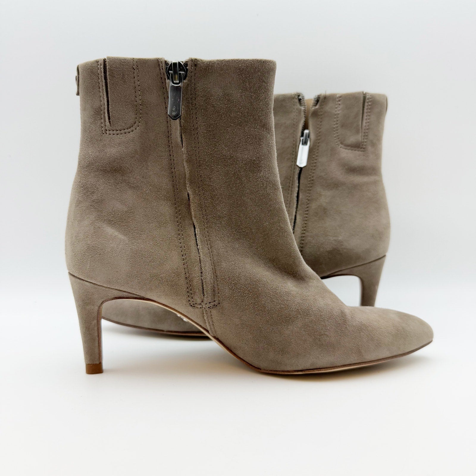 Sam Edelman Womens Ulissa Ankle Booties US 5 Tan Olive Suede Leather Heel NWOB