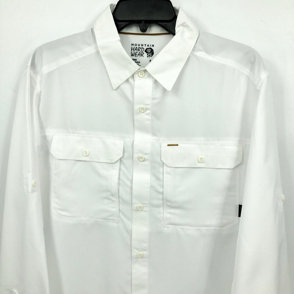 MOUNTAIN HARDWEAR Men's Canyon Long Sleeve Shirt Medium White Button Front NWT