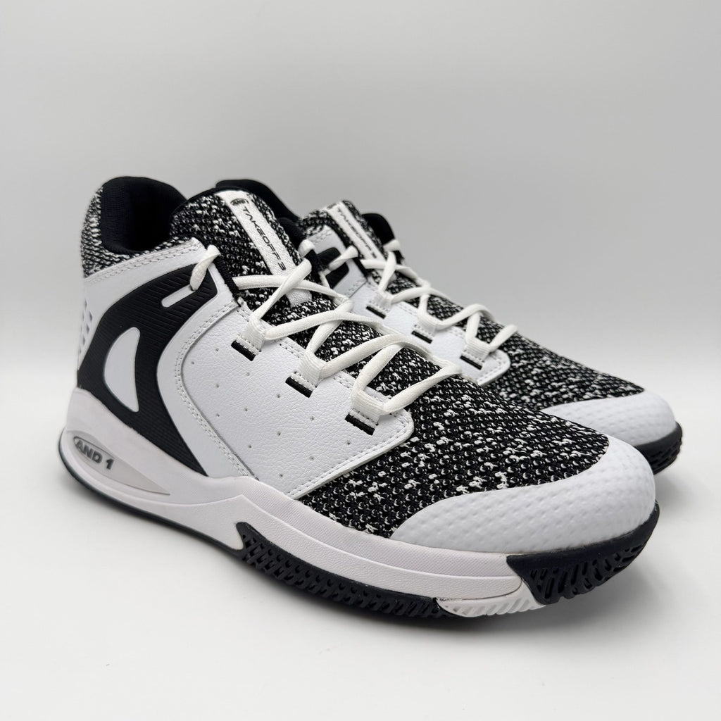 AND1 Mens Takeoff Basketball Shoes Size 11 EU 45 White Black Athletic NWOB