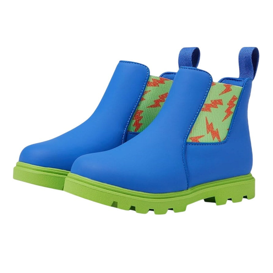 Native Boys Kensington Treklite Bloom Boots US 1 Blue Green Lightning Bolts NIB