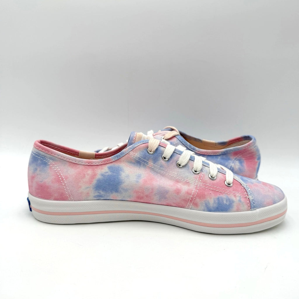 Keds Womens Kickstart Low Sneakers Size 8.5 Tie Dye Pink Blue Canvas NWOB