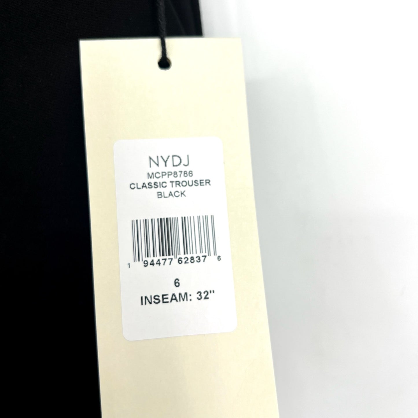 NYDJ Women's Classic Sculpt-Her Trouser Pants Size 6 Black Stretch Ponte NWT