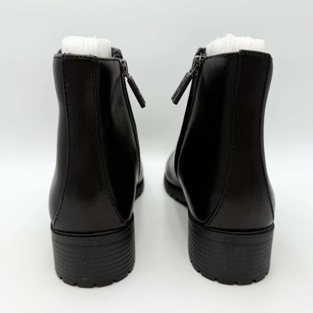 Trotters Womens Margo Ankle Boots Size 8.5 Narrow Black Leather Waterproof NWOB