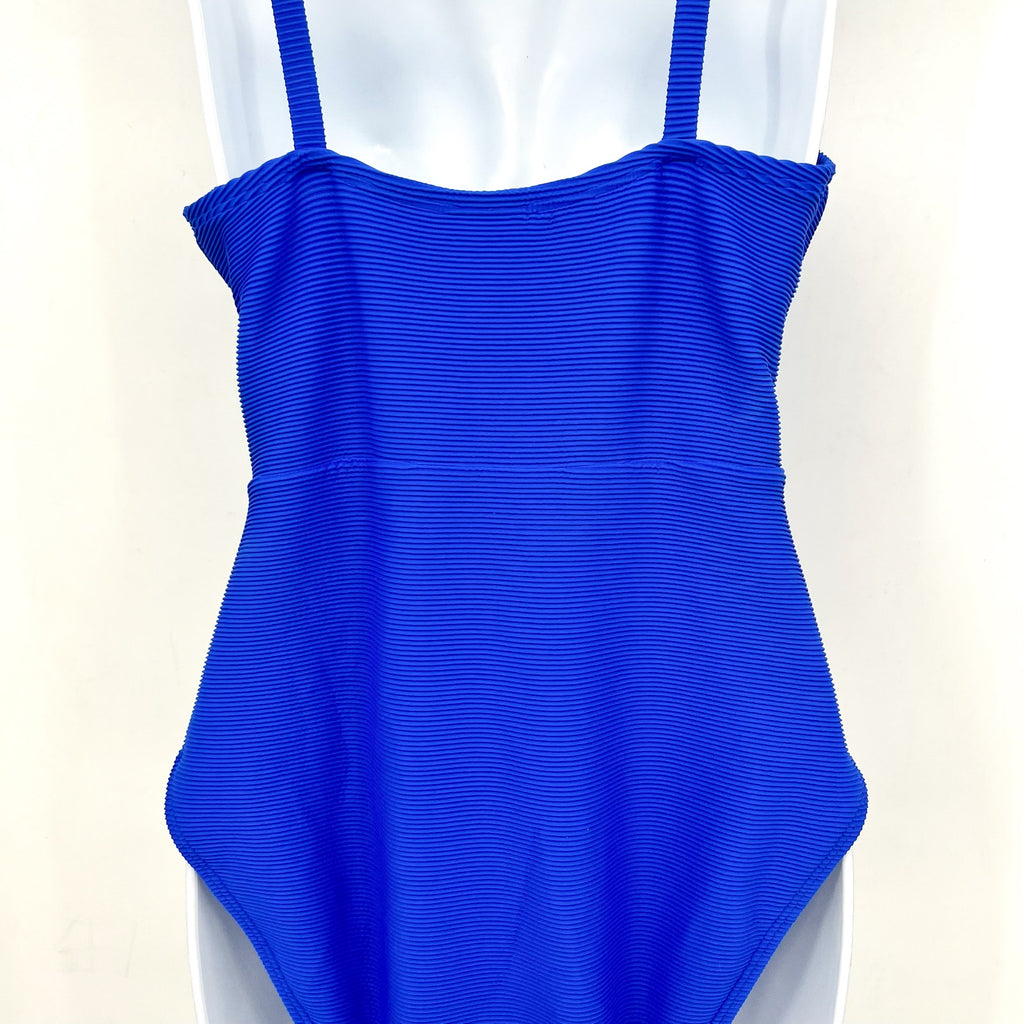TOMMY BAHAMA Ocean Point V Neck One Piece Swimsuit Size 8 Beach Glass Blue NWT