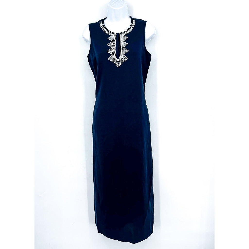 NIC + ZOE Women's Sunset Soiree Dress XS Blue Dark Indigo Sleeveless Linen NWT