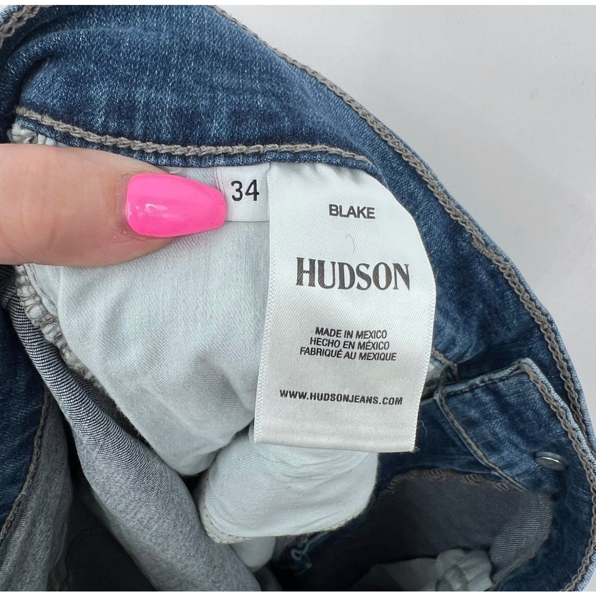 HUDSON Men's Blake Slim Straight Jeans 34x31 Blue Sullivan Denim Stretch NWT