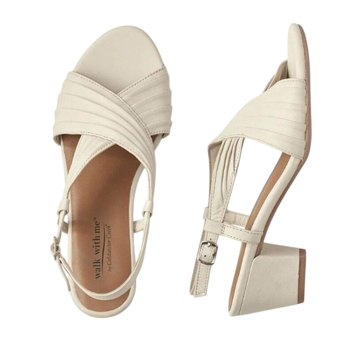 Coldwater Creek Womens Clarissa Slingback Sandals Size 6 White Leather NIB