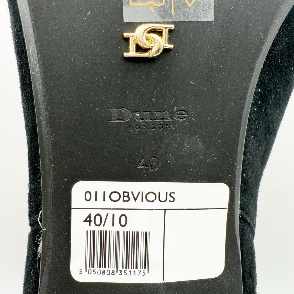 Dune London Womens Obvious Ankle Bootie EU 40 US 10 Black Suede NIB