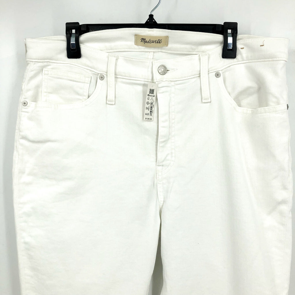 Madewell Womens Skinny Crop Jeans Size 33 US 16 Pure White 9" Mid-Rise MD097 NWT