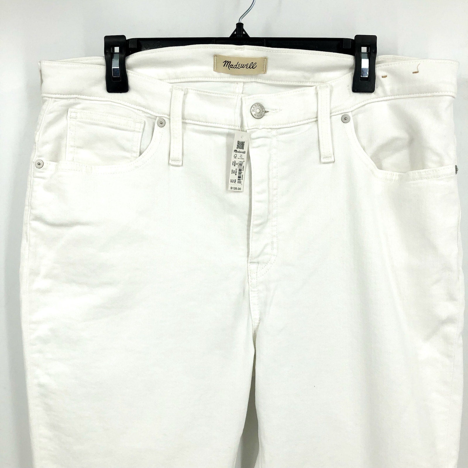 Madewell Womens Skinny Crop Jeans Size 33 US 16 Pure White 9" Mid-Rise MD097 NWT