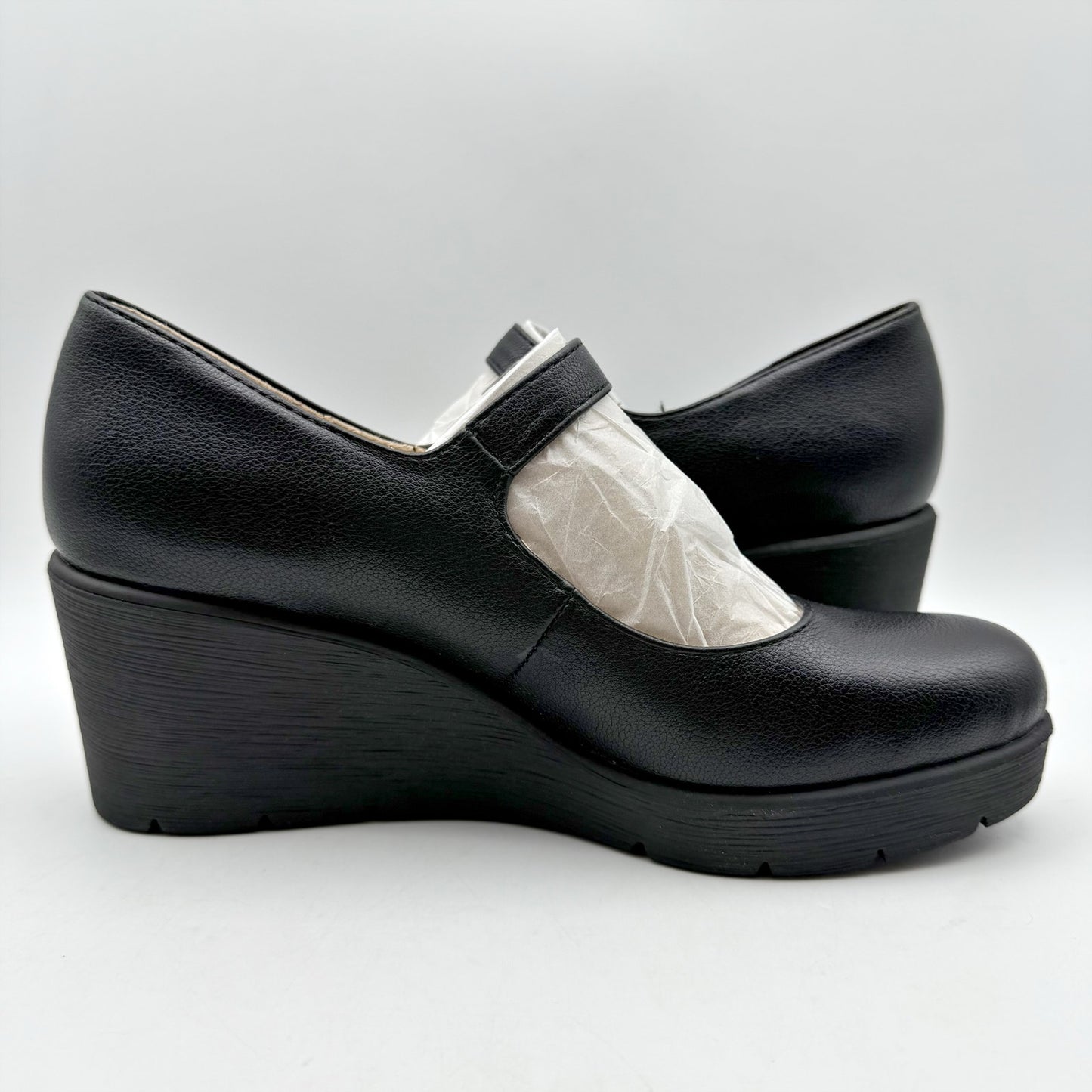 NATURALIZER Womens Adore Mary Jane Wedge Heels US 12 M EU 43 Black NWOB